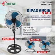 Omicko KA1833 Tornado Iron Wall / Table / Standing Fan 18 inch 3 in 1