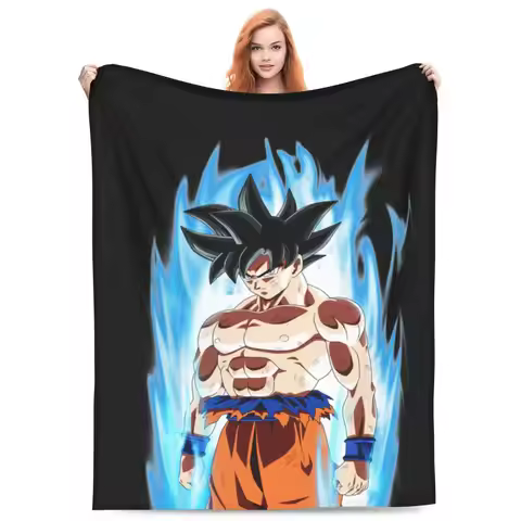 Ultra Instinct Blankets Goku Kakarot Dragon Ball Manga Plush Funny Warm Throw Blankets for Bedding L