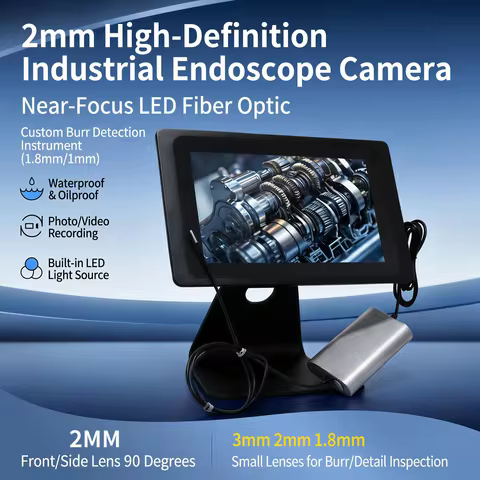 10-Inch HD Industrial Endoscope 16W/52W/100W | 1.2/2/3mm Fiber Optic Probe for Precision Burr & Inte