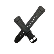 PU AW81 black watch band replacement for Casio watch AW81(18mm) free spring bar