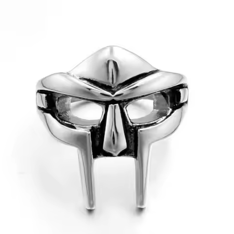 Vintage Goth Mf Doom Mask Adjustable Joint Ring For Men Gladiator Punk Egyptian Pharaoh Male Open Ri