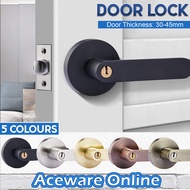 Door Lock Handle Door Lock Set Room Door Lock Bedroom Door Lock Tubular Lever Lock Tombol Pintu Bilik