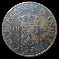 Koin Kuno Belanda Benggol 2,5 Cent 1915 Keydate.!!! Tp392