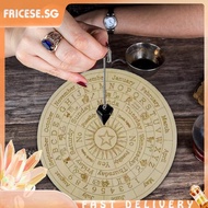 [fricese.sg] Wooden Divination Pendulum Board with Stars Moon Astrology Carved Coasters