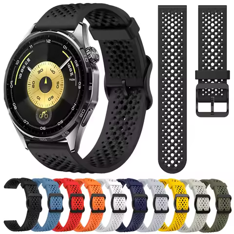 22mm Silicone Breathable Band For HUAWEI WATCH GT 6 GT6 Pro GT5 GT4 GT3 SE GT2 46mm Watch 5/4/3 Pro