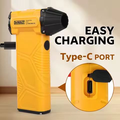 DEWALT Mini Electric Brushless Handheld Powerful Fan ，adjustable speed ，Rechargeable Type-C interfac