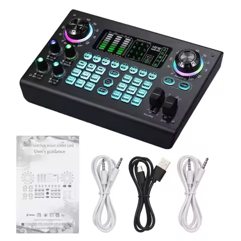 Sound Mixer Board Live Sound Card Voice Changer Sound Card with Sound Effect