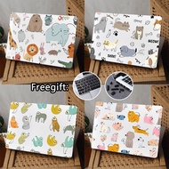 Lovely Animals Doodle Pattern Case with Keyboard Cover + Dust Plug for Macbook Air13 M1 A2337 A1932 