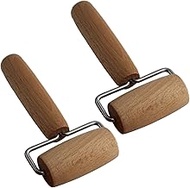 2 Pieces 6cm Wide Wooden Pastry Pizza Roller Wooden Brayer Small Wooden Rolling Pins Wooden Dough Ro