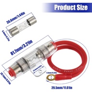 BOJACK 8 Gauge AWG 1ft Power Wire with 100 Amp AGU Fuse Holder 100A（Pack of 2） EICZ