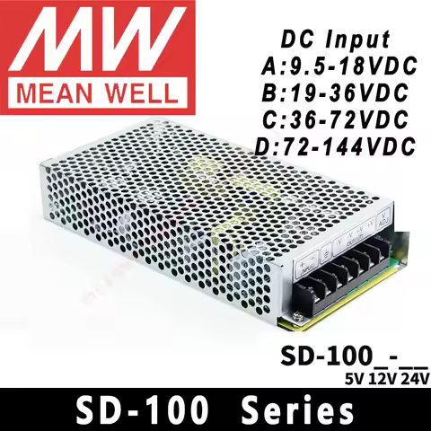 Mean Well SD-100 Series 100W Single Output DC-DC Converter Original SD-100A/B/C/D-5/12/24VDC Power S
