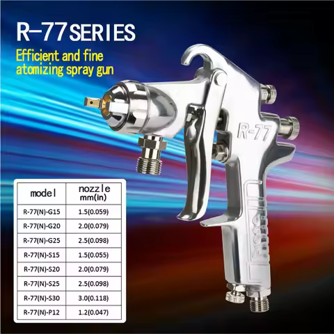 Free Shipping,Prona R-77 Paint Spray Gun, 1.5,2.0,2.5,30.1.2Mm Nozzle To Choose,Siphon,Gravity,Press
