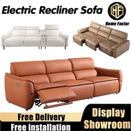 HF Recliner Sofa Cowhide Leather &  Genuine Leather Sofa Solid Wood Frame sofa