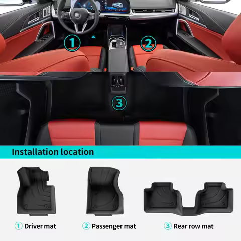 for 2023-2026 BMW X1 (EU version only) TPE 3D Car Floor Mats Trunk/Backrest Pad Odorless Accessories