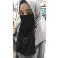 Imported jersey veil, black rubber veil, black hijab, black rope