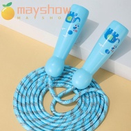 MAYSHOW Skipping Ropes, Cotton Rope Exercise Jump Rope, Cartoon Training Plastic Handle Sport Equipment Adjustable Jump Rope Outdoor