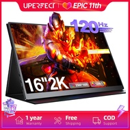 UPERFECT 16inch 2K 2560*1600 portable monitor 120hz gaming monitor with speaker and vesa holes for ps3/4/5  Switch xbox laptop-