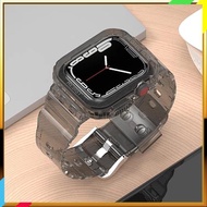 apple  watch strap apple watch strap Suitable for Apple Watch9 watch strap iwatch8/7/6/5/4/3 transparent protective case integrated apple watch with se silicone S7 anti-drop S5 men