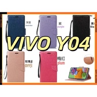 Vivo Y04 Phone Case Silk Pattern Vivo Y04 4G Side Flip Leather Case Vivo Y04 Phone Leather Case VIVO