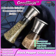 Adjustable Pepper Grinder Stainless Steel Glass Spices Grind Bottle Adjustable Botol Rempah Lada Kac