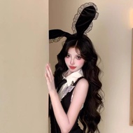 Pure Desire Black Lace Rabbit Ear Headband Halloween Feeling Abstinence Series cos Cute Bunny Girl H