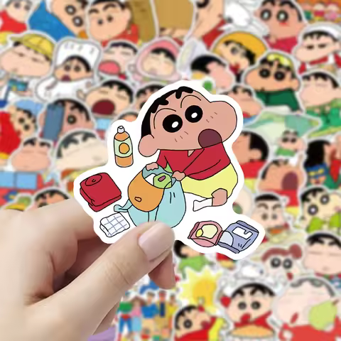 53PCS Crayon Shin-chan Anime Stickers Cool Graffiti Decals DIY Decoration For Phone Laptop Stationer