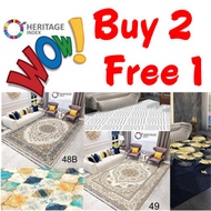 Karpet 2XL XXL 220cm x 180cm Janji Gulung Heritage 5D Velvet Carpet Floor Mat Rug Home 3D Permaidani