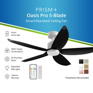PRISM+ Oasis Pro Ceiling Fan | 5 Blades | Integrated Dimmable Lights | 6 Speed Selection NRGB