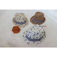 Adult Coconut Tree Motif Ribbon Fedora Beach Hat