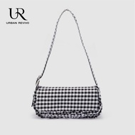 URBAN REVIVO Womens cotton Raw Hem Shoulder Bag with Chain Strap Designer Handbags Shoulder Bags