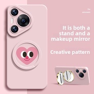 SUPER MOUSE | Anti-Shock Selfie Mirror Full-Cover Lens Rotating Stand Heart Emoji Phone Case