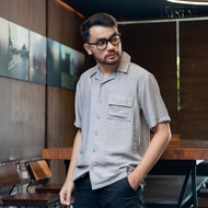 KEMEJA Cuban Linen Premium Bowling Shirt Oversize Fit Grey BENTLEY CUBAN SHIRT the MNLY Original