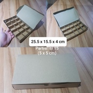 Mochi Box 15 Sections Dry Cake Box Packaging Hampers Size 25.5x15.5x4cm brown
