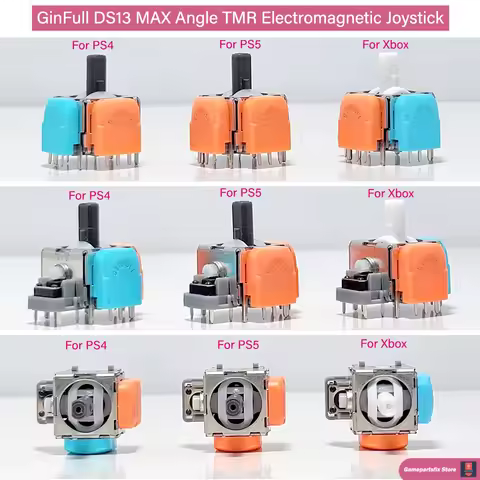 GinFull DS13 MAX Angle TMR Electromagnetic Joystick for PS4/PS5/Xbox 2nd Gen Upgraded 3D Tunnel Magn