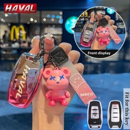 TPU Car Key Case Cover Shell Bear Keychain For Haval F7 H6 H7 H4 H9 Jolion Dargo Hover H2S F5 F7X F7