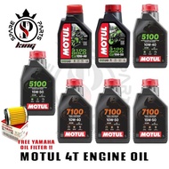 100% GUARANTEE ORIGINAL MOTUL ENGINE OIL MINYAK HITAM 4T 15W50 H TECH 10W40 10W50 5100 3100 7100 10W