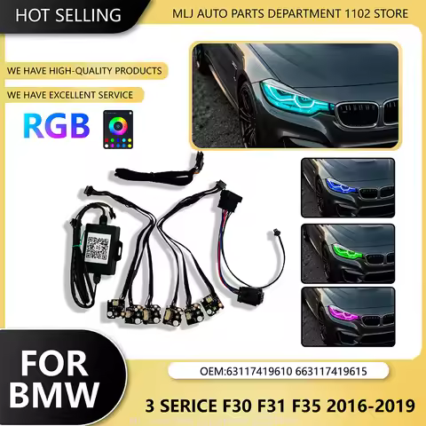 RGB 63117419610 63117419615 For BMW 3 Series F30 F31 F35 2016 2017 2019 LCI LED DRL CSL Style Contro
