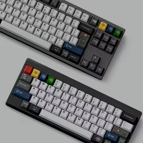 FBB 550 Gray Theme Keycaps 145Keys Set Retro Gray PBT Custom Keyboard Cap Cherry Profile Keycaps for