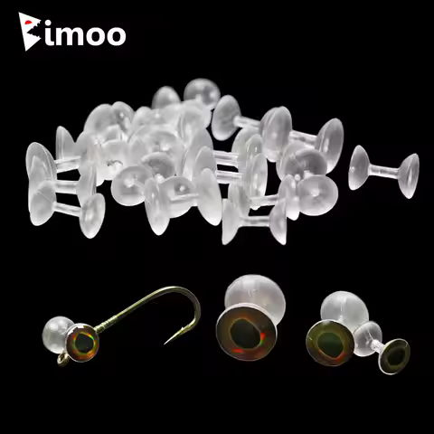 Bimoo 30PCS 6mm 8mm 10mm Weightless Dumbbell Eyes Fly Tying Material Realistic Resin 3D Fish Eyes St