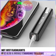 DMS 2 in 1 USB Rechargeable Charging Mini Led Torch Light & Powerbank High Capacity Flashlight Water