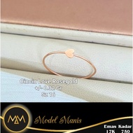 Italy AU Rosegold 750 Small Love Light Ring 17k