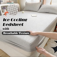Cooling Ice Bean Bedsheet Set Ice Cooling Bedsheet Pillowcases with Breathable Texture