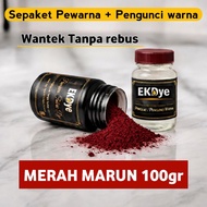 MERAH Unscented Clothes Dye - Anti-Fade Permanent - EKDye Maroon 100gr powder Fabric Dye Pewarna Pak