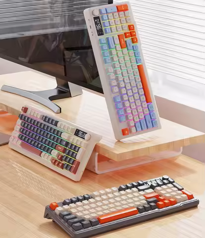 Russian Wireless Keyboard Russian Spanish Arabic Korean Keyboard With Screen VolumeKnob FreeWolf M96