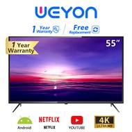 WEYON ทีวี 65 นิ้ว สมาร์ททีวี Smart TV LED Android TV 4K UHD โทรทัศน์ Wifi/Youtube/Netflix