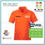 Kids Polo T Shirt Sulam Arena TV Technician Uniform Service Repair Baju Cotton Kanak Kolar Budak Lelaki Embroidery Jahit
