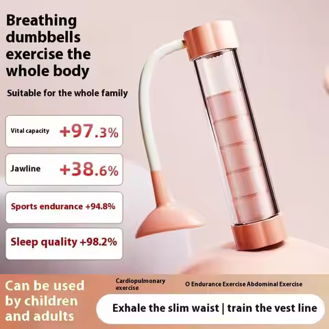 Adjustable Diaphragm Breathing Dumbbell Trainer For Core Strength Facial Toning Lung Capacity Expand