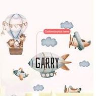 1 Piece Of 30 * 120cm /11.81 * 47.24in, Customized Text Wall Sticker, Teddy Bear On The Moon, Cartoo