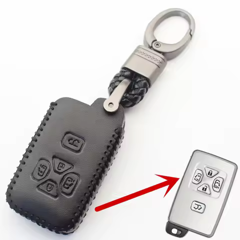 Genuine Leather Keyless Entry Smart Key Case Cover For Toyota Alphard Estima Vellfire Previa Corolla