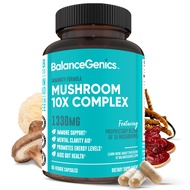 Mushroom 10X Complex | Immune Support, 10 Health Boosting Mushrooms Including Lion’s Mane, Cordyceps